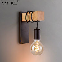 Retro Iron Wood Wall Lamp E27 Nordic Indoor Industrial Decor Wall Light Fixture For Home Dining Room Sconce Bedside Bedroom Lamp