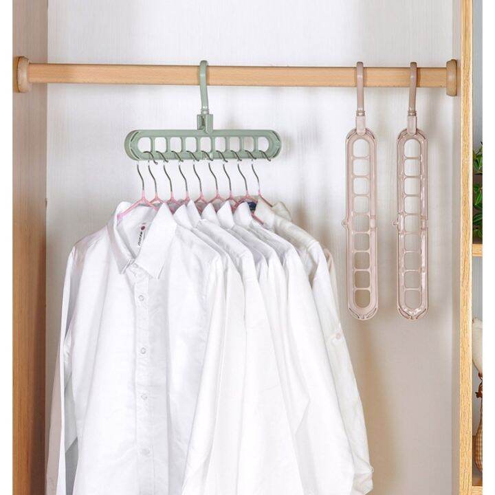 ไม้แขวนเสื้อ-9-ช่อง-clothes-hanger-9in1-หมุนได้-360-องศา-ทนทาน-แข็งแรง