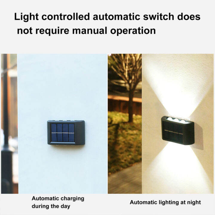 คลังสินค้าพร้อม-โคมไฟติดผนังไฟกลางแจ้งใช้ในสวน-led-พลังงานแสงอาทิตย์6ดวงสำหรับไฟ-led-พลังงานแสงอาทิตย์สำหรับตกแต่งสวนภูมิทัศน์ถนนลานบ้าน