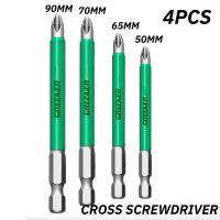 4PCS Greener Electric Screwdriver Set 50mm 65mm 70mm 90mm Durable Anti Slip Magnetic Batch Head Cross High Hardness Bit Set Drills  Drivers