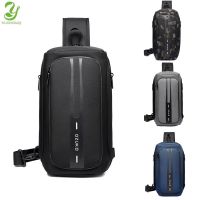 [TUYI Men Bags]2021 Ozuko Men USB Anti-theft Sling Bag Fashion Chest Pack Waterproof Charge Crossbody Bag