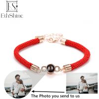 EthShine ใหม่สร้อยข้อมือถักส่วนบุคคลวงกลมภาพสร้อยข้อมือฉายที่กำหนดเองสร้อยคออนุสรณ์วันเกิดของขวัญคริสต์มาส