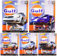 ล้อร้อน1:64 GULF เรื่องตั้งเวลาในรถโฟลค์วาแก้น VW Golf Mclaren F1 GTR Nissan FIAT 500D FORD MUSTANG FPY86คอลเลกชันหุ่นอัลลอยหล่อตาย