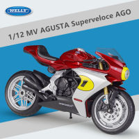 WELLY 1:12 MV Agusta Superveloce ที่ผ่านมาจำลองล้อแม็กแข่งรถจักรยานยนต์รุ่น D Iecast โลหะถนนรถจักรยานยนต์รุ่นเด็กของเล่นของขวัญ