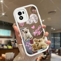 เคสสำหรับ Vivo Y01เคสกระจกแมวน่ารักฝาหลัง2023โทรศัพท์กันกระแทกรูปแบบใหม่ฝาครอบป้องกันกล้องคลุมทั้งหมดปลอกซิลิโคน