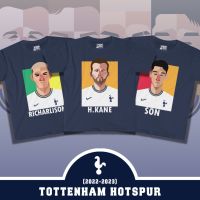 เสื้อยืดคอกลมPSM เสื้อยืดลายนักฟุตบอล เสื้อบอลฮอตสเปอร์ 2022/23 สีกรม S-5XL