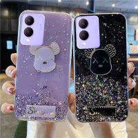 เคสโทรศัพท์เคสใส่โทรศัพท์ VIVO Y17S 4G / Vivo V29E 5G 2023ใหม่มีแฟลชเจาะรูปการ์ตูนน่ารักหมีแววดาวท้องฟ้าใส TPU Softcase ป้องกันด้านหลังกันกระแทก