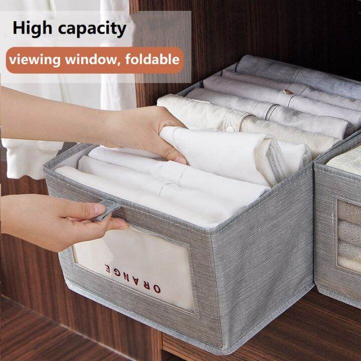 1pc Large Foldable Closet Organizer With Visible Window And Drawer, Home Storage  Box For Clothes And Underwear