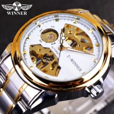 นาฬิกา Gratis Ongkir วินเนอร์ผู้ชายแฟชั่นผู้หญิงแบบกลไกนาฬิกายี่ห้อดังหรูหราดีไซน์เพชร