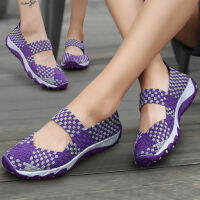 (DNK)Hand woven shoes women shoes comfortable soft soled leisure sports walking shoes flat shoes