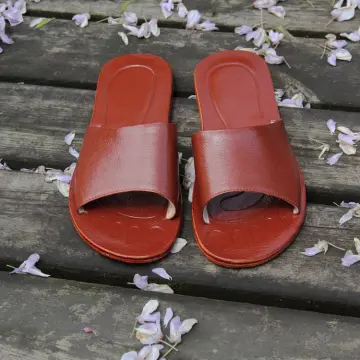 Kinul Red Leather Women's Sandal - İLVİ