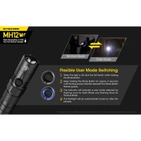 Original NITECORE MH12 V2 Flashlight 1200 Lumens CREE XP-L2 V6 LED USB-C Rechargeable Tactical Torch for Camping RunningTH