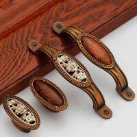 Chinese Ceramic Matte Brown Decorative Furniture Jade Door Handle Drawer Wardrobe Flush Handles Ancient Silver Inlay Handle Door Hardware Locks