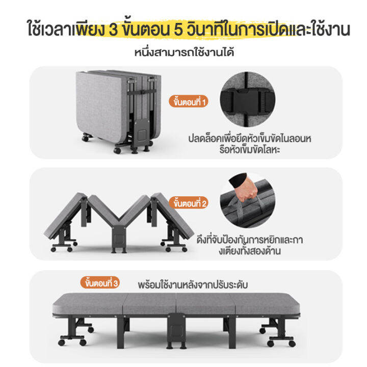 kome-life-เตียงนอนพับได้-เตียงพับ-เตียงสนามพับได้-เตียงพับอเนกประสงค์-เตียงออฟฟิศพักผ่าน-เตียงพับเตียงพับฟองน้ำแบบ4ตอน-folding-bed-sponge-bed