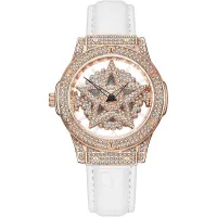 ---Fashion mens watch238814◎✔ Full light drill luxury hollow out snow fortunes pentagram rose gold watches the new foreign trade big dial watch