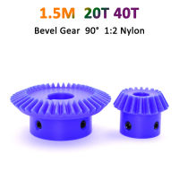 1 PC 1:2 พลาสติกไนลอน BEVEL Gear 1.5M Mod 20 40 ฟัน BORE 10 12 14 15 16 18 20 มม.1.5 โมดูลัสเกียร์ 90 องศา Meshing มุม-aerwererwess