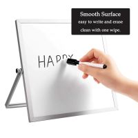 Small Magnetic White Board for Desk 10"X10" Double-Sided Desktop Tabletop Dr y Era se Board with Stand for Students Kids Home Of