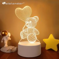 Romantic Love 3D Lamp Heart-shaped Balloon Acrylic LED Night Light Decorative Table Lamp Valentine 39;s Day Sweetheart Wife 39;s Gift