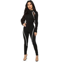 CXUEY Long Sporty Jumpsuit Woman Tracksuits Fitness Sports Overalls Outfit Mesh Workout Clothes for Women Sportswear Black Blue