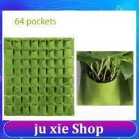 JuXie store 64 Pockets Wall Hanging Planting Vertical Wall-mounted Grow Bags Flower Plant Nursery Garden Supplies Yard