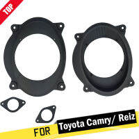 LONGSHI Hollow Car Speaker Spacer สำหรับ2006-2011 Toyota Camry Reiz ประตูด้านหน้าระบบเสียงติดตั้งอะแดปเตอร์ชุดสีดำ