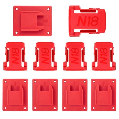 ❣☜● jiozpdn055186 Ferramenta de bateria Suporte montagem para Milwaukee broca 18V tampa da Dock armazenamento Rack vermelho preto 5pcs