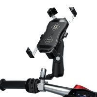 360° Bike Motorcycle Mobile Phone Holder Cradle Clamp Mount for 4-6.5" Cellphone U1JA