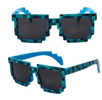5 Colors Fashion Sunglasses Kids Cos Play Action Game Toy Minecrafter Square Glasses with Case Toys for Children Gift
