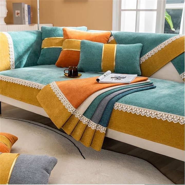 cloth-artist-โซฟาสีทึบนอร์ดิกครอบคลุม-fournon-slip-ที่นอนเสื่ออาร์มแชร์ปลอกหุ้มผ้าคลุมเตียง