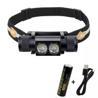 D25L USB Rechargeable Headlamp 18650 Head Light Dual LH351D 1200LM 90CRI 5000K