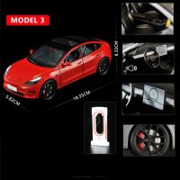 1:24 TESLA Model 3 Model Y S Car Toys Alloy Car Model Diecast Metal Vehicles Model Simulation Collectible Sound Light Kids Gifts