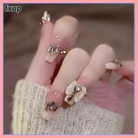 FXUP เครื่องทำเล็บมือแบบ DIY สวมใส่ได้กดบนเล็บหัวเหลี่ยมเล็บปลอมสั้น T-Shape ฝรั่งเศส