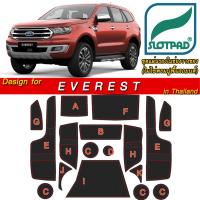 SLOTPAD ยางรองหลุม FORD EVEREST ออกแบบเองจากรถเมืองไทยพวงมาลัยขวา ตรงรุ่นรถเมืองไทยโดยเฉพาะ  แผ่นรองหลุม รองช่องวางแก้ว ยางรองแก้ว รองช่องวางของ ที่รองแก้ว ในรถ ฟอร์ด เอเวอเรสต์