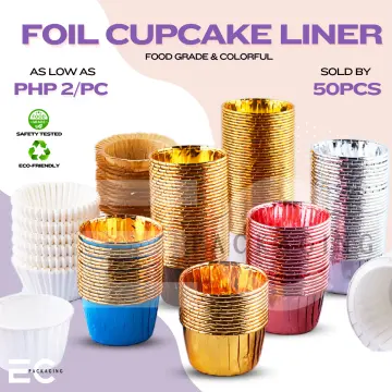 50Pcs Aluminum Foil Muffin Cupcake Cups