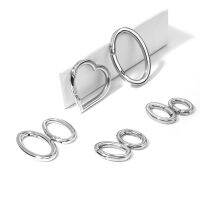 1PC High Quaity Stainless Steel Heart Round Spring Clasps Openable Spring Snap Clip Hook Keychain Bag Clips Connector Rings