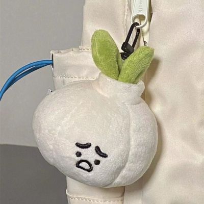 【LZ】☄☽◈  Plush Doll Bag Pendant Keychain Handmade Fat Scallion Alho Damasco Cogumelo Abalone Série Farm coreano Xiaozhong
