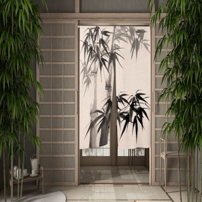 Fashion 2023 Chinese bamboo oil painting, Japanese style partition porch, partition wall, family partition wall, kitchen, bathroom, hanging porch