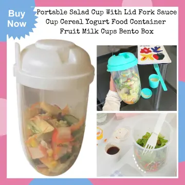 1L Portable Bottle Salad Container Bento Salad Bowl with Fork