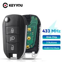 KEYYOU รีโมทปุ่มควบคุมสำหรับ Peugeot 208 2008 301 308 5008 508สำหรับ C4 Cactus 2014 + Hella HU83/VA2 434Mhz FSK ID46-Pcf7941