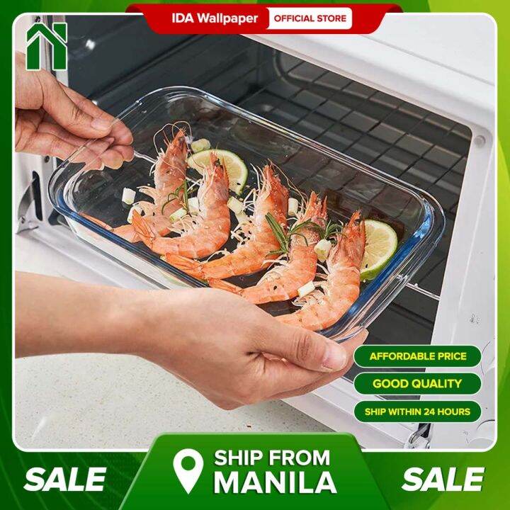 IDA Microwaveable Glass Baking Dish Glass Pan Cooking Dish Rectangular