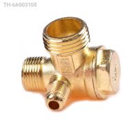 ◊❇▥ 1PCS Thread 90 Degree 3 Port Brass Central Pneumatic Valves Air Compressor Check Valve DIY Home Tools