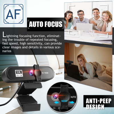 1080P Full HD USB Webcam Digital Web Camera Auto Focus PC Cam with Micphone for Live Broadcast Video Calling Conference