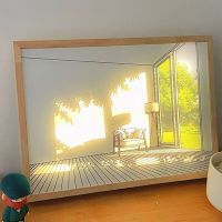 Ins LED Malerei Licht Dimmen Wand Lampe Kunstwerk Geschenk Innen Schlafzimmer Tisch Lampe Sonnenlicht Fenster Holz Foto USB Nacht Luminou