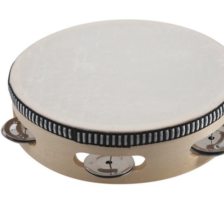 6-inches-early-education-teaching-aids-hand-tambourine-children-percussion-tambourine-dance-hand-drum-with-4-bells