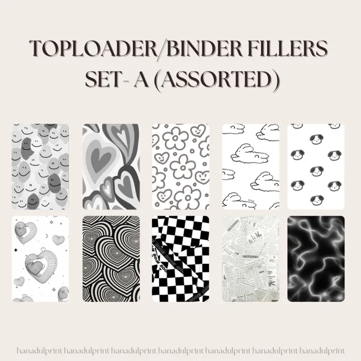 Toploader & Binder Fillers SET A (Assorted) Lazada PH