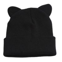 【YD】 Warm Skullies Hat Hot Fashion Design Wool Cap Gray Ears Knitted