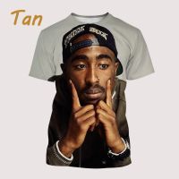 2023 Customized Fashion Summer New Style Tupac Shaku Star Pattern 3D T-shirt Printing Cool Personality Top Trend Short Sleeve，Contact the seller for personalized customization