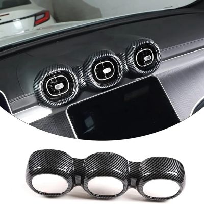dfthrghd ABS Middle Air Outlet Trim Frame For Mercedes-Benz C-Class W206 C200 C300 2022 Accessories ABS Carbon Fiber