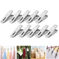 10/20Pc Stainless Steel Clothes Pegs Laundry Clothes Clips Peg Clothespins with Strong Clamp for Towels Socks Photo Food Sealing