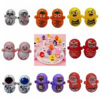 YINHUAN 10Pcs พลาสติกทำจากพลาสติก ของเล่น MINI Roly-Poly ตลกๆ การปรับด้วยตนเอง ของเล่นแก้วสำหรับเด็ก ของเล่นเพื่อการศึกษาบนโต๊ะ น่ารักน่ารักๆ ตุ๊กตามินิ ของขวัญสำหรับเด็ก